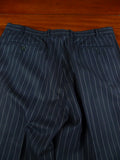 26/0935 vintage gieves & hawkes savile row navy blue rope-stripe wool suit 43 regular to long