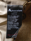 26/0876 immaculate nearly new aquascutum wool & 10% cashmere d/b fawn brown herringbone overcoat coat 36