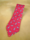 26/0946 hermes red / blue seal pattern silk tie 7293 EA