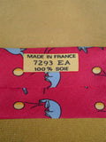 26/0946 hermes red / blue seal pattern silk tie 7293 EA