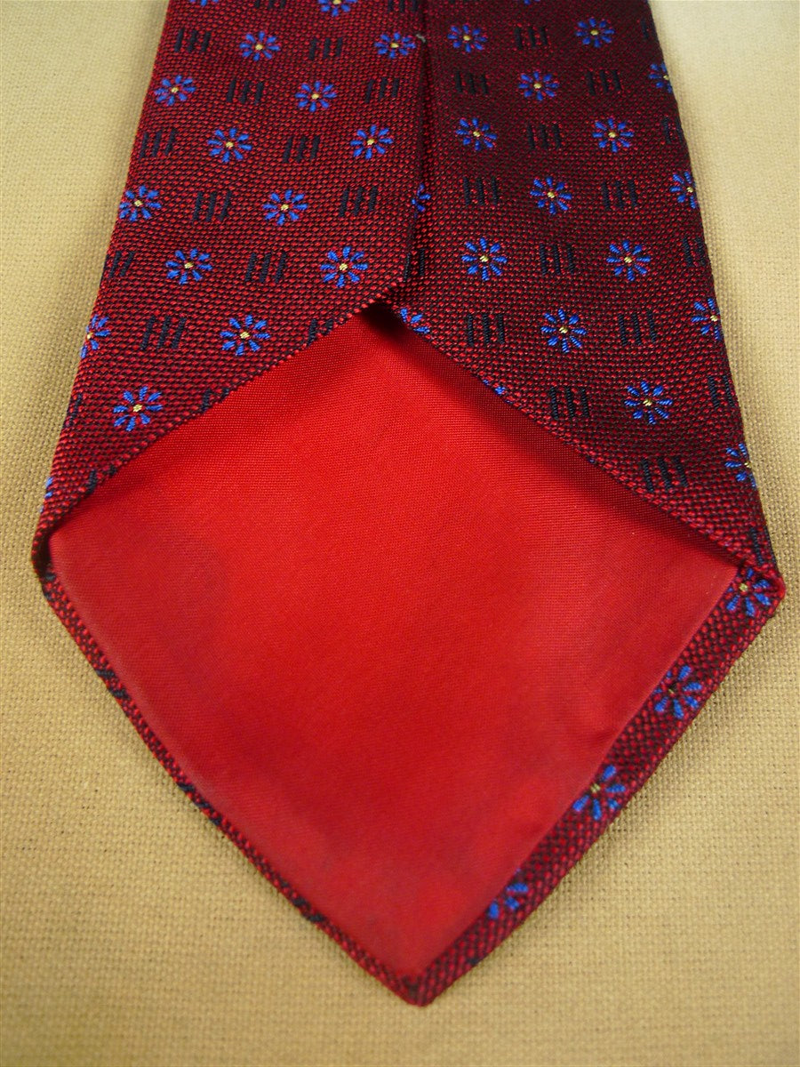 26/0947 immaculate vintage daks dd london red / blue pattern silk tie