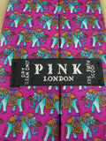 26/0954 vintage thomas pink london elephant pattern silk tie