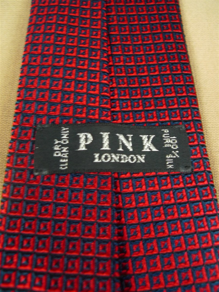 26/0953 vintage thomas pink london red pattern silk tie