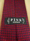 26/0953 vintage thomas pink london red pattern silk tie