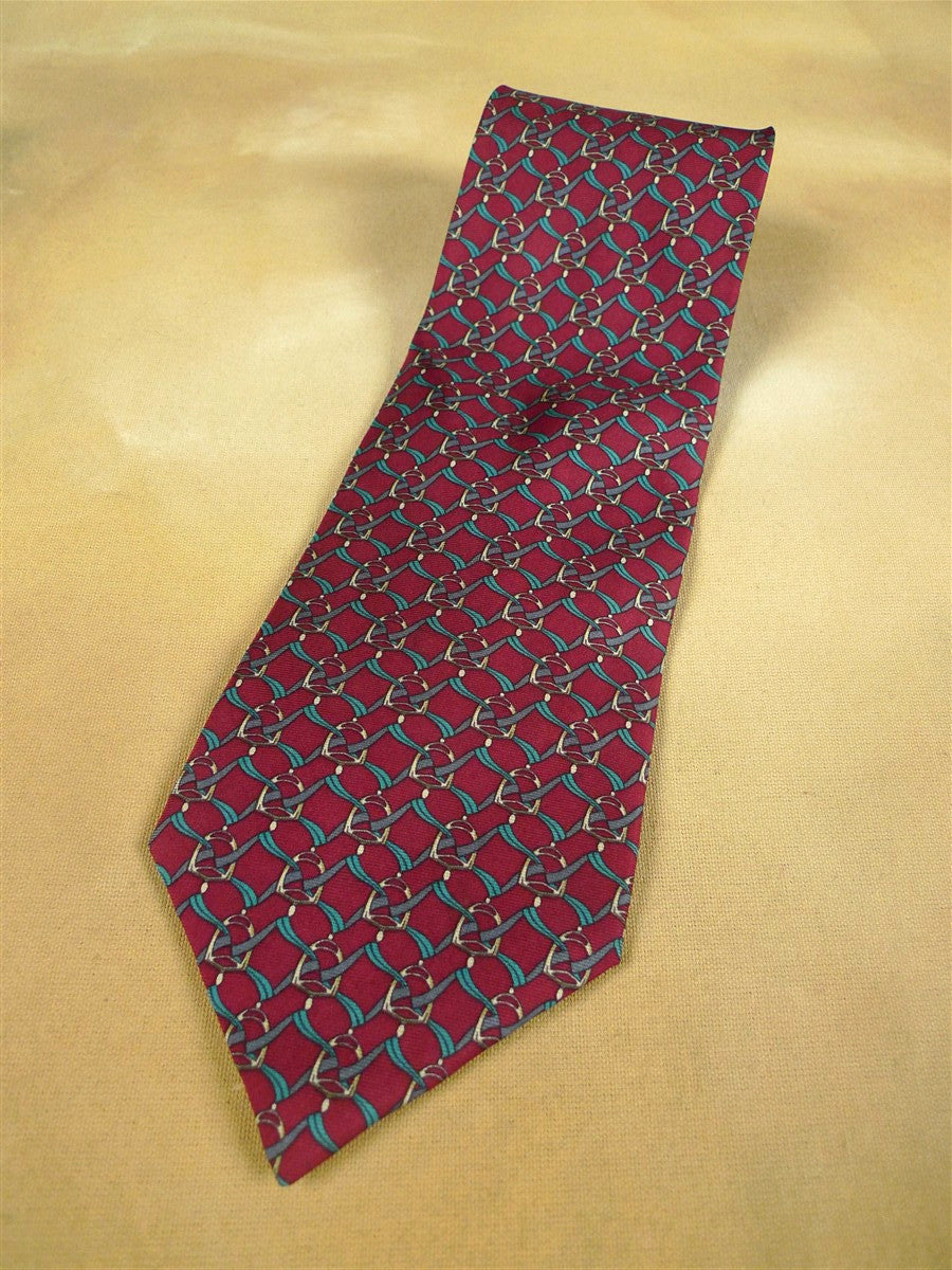 26/0948 immaculate vintage christian dior red / blue pattern silk tie
