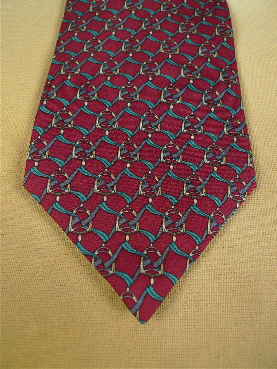 26/0948 immaculate vintage christian dior red / blue pattern silk tie