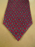 26/0948 immaculate vintage christian dior red / blue pattern silk tie