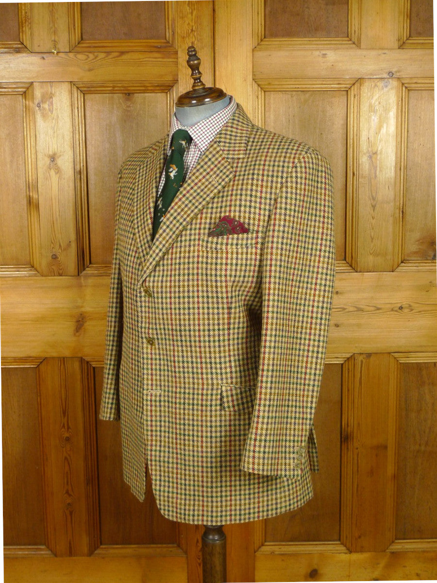 26/0960 immaculate 2001 savile row bespoke extra-heavyweight gun check tweed sports jacket 46 long