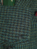 26/0961 wonderful genuine vintage extra-heavyweight dark green houndstooth check harris tweed sports jacket 41 short to regular
