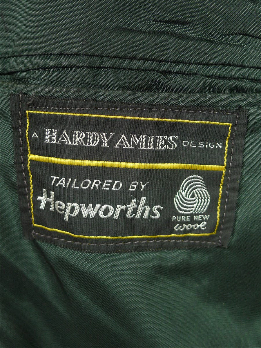 26/0961 wonderful genuine vintage extra-heavyweight dark green houndstooth check harris tweed sports jacket 41 short to regular