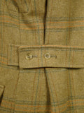 26/0959 exceptional immaculate vintage invertere heavyweight wp check heavyweight twill field coat w/ ghillie collar & back strap 44 regular