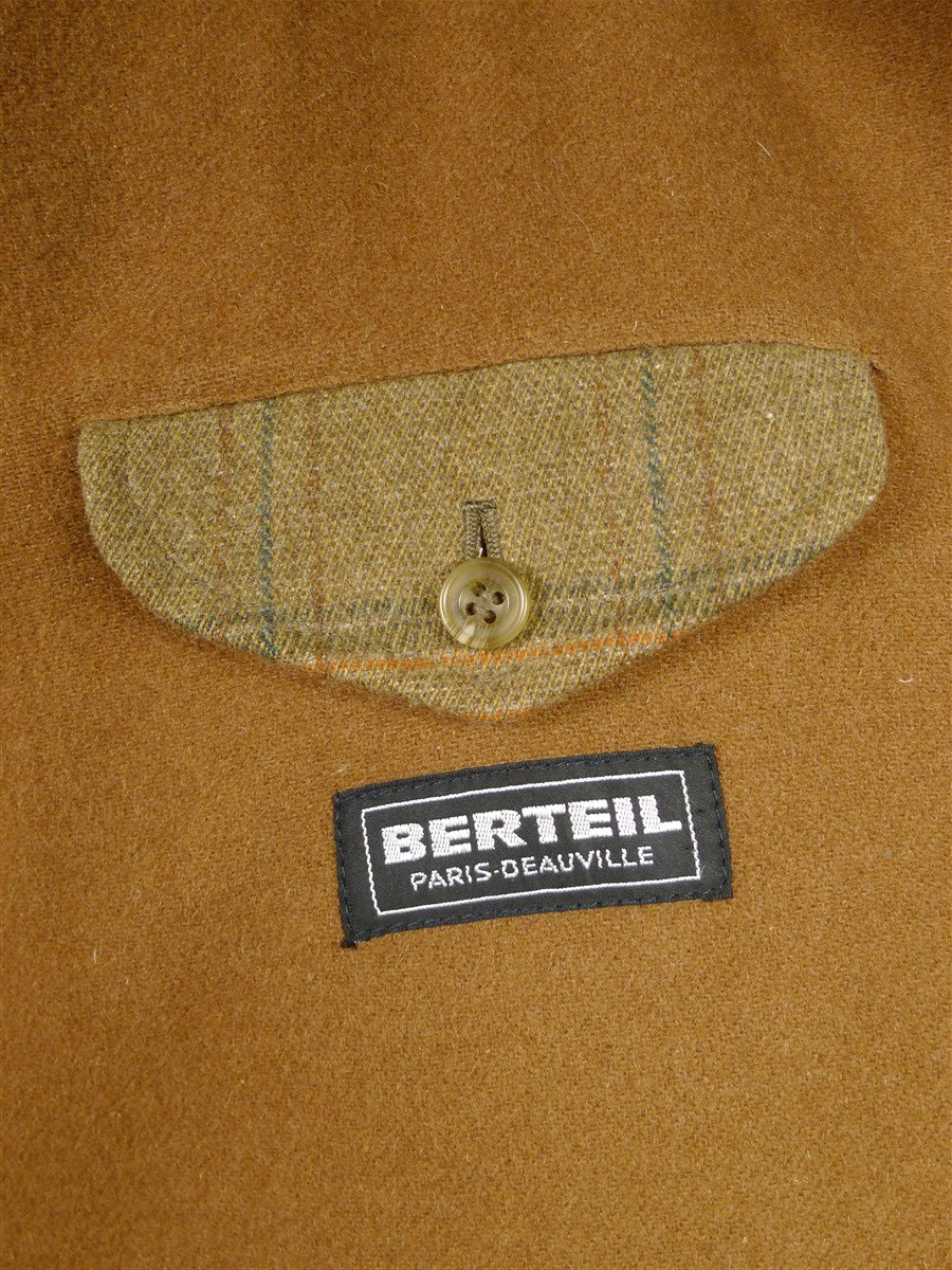 26/0959 exceptional immaculate vintage invertere heavyweight wp check heavyweight twill field coat w/ ghillie collar & back strap 44 regular