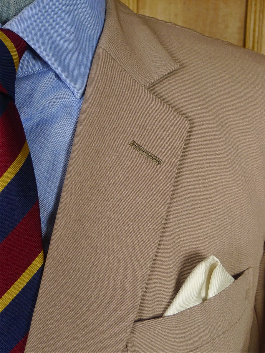 26/0955 vintage 1990 henry poole savile row bespoke beige worsted travel suit 42-43 regular