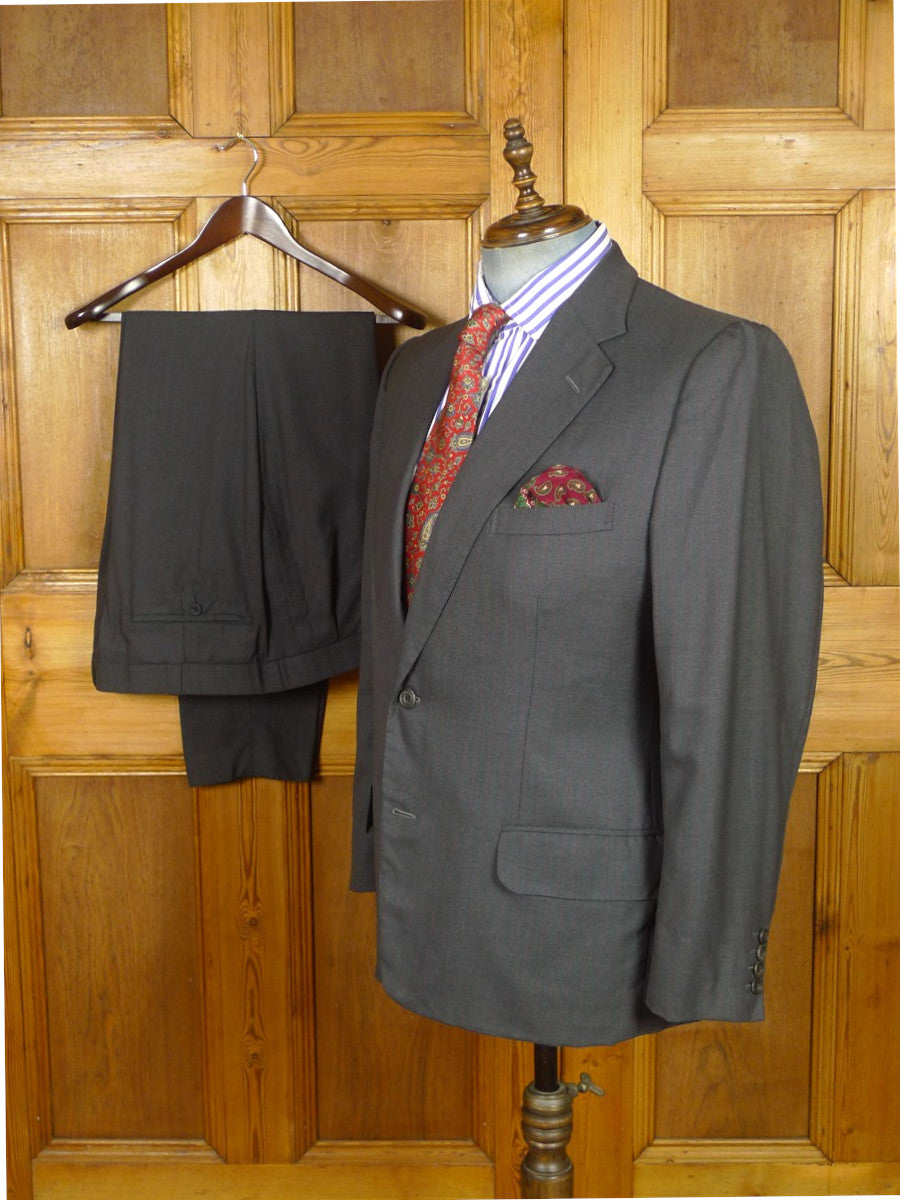 26/0958 welsh & jefferies 2008 savile row bespoke grey / red pin-stripe wool suit 43 short to regular