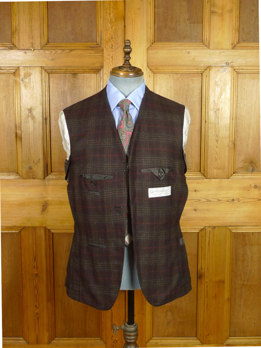 26/0966 immaculate gieves & hawkes savile row wool & 10% cashmere glen check unstructured sports jacket blazer 38 regular