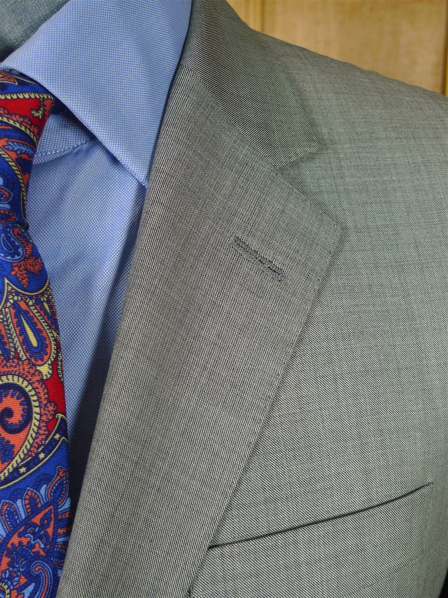 26/0969 immaculate gieves & hawkes savile row mtm grey canvassed wool suit w/ carrier 37-38 regular