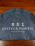 26/0969 immaculate gieves & hawkes savile row mtm grey canvassed wool suit w/ carrier 37-38 regular