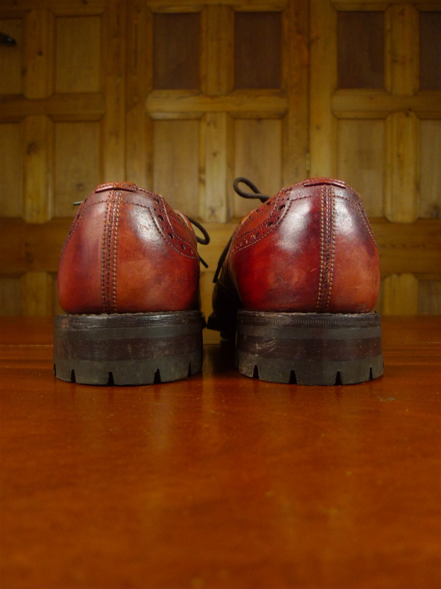 26/0986 wonderful extra-heavyweight vintage trickers mahogany brown commando sole country brogues shoe uk 11