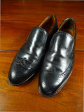 26/0987 wonderful vintage trickers black brogue slip-on leather shoe uk 11