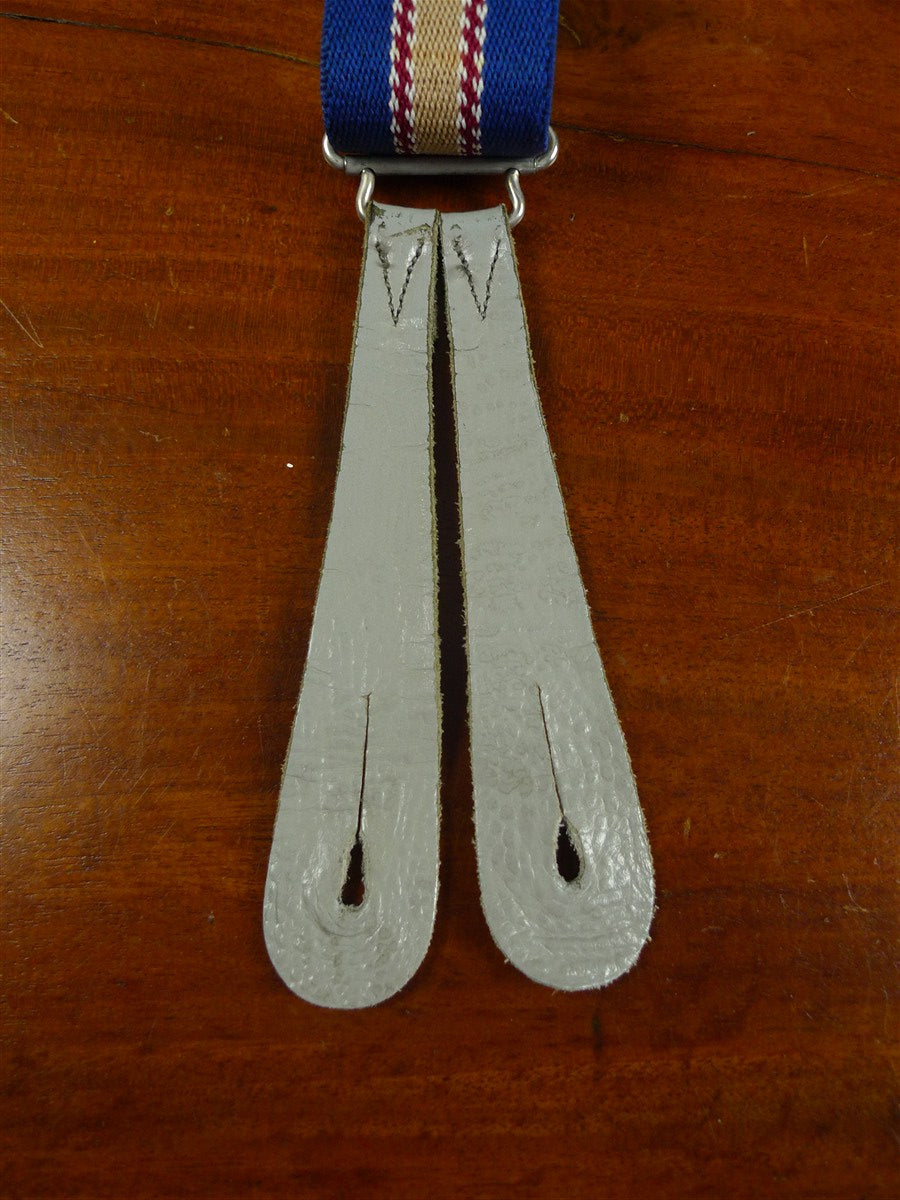 26/0992 genuine vintage blue / red & beige braces for goodwood revival
