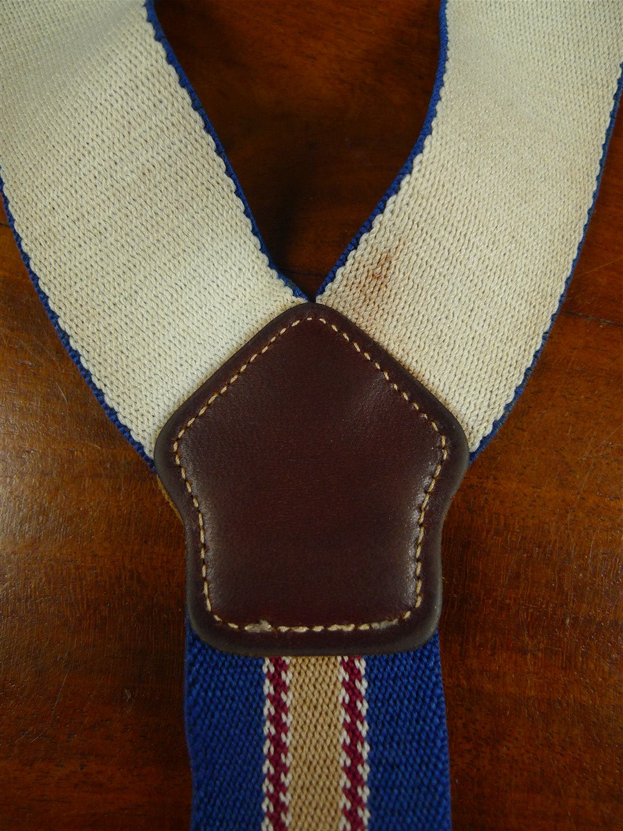 26/0992 genuine vintage blue / red & beige braces for goodwood revival