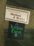26/0973 immaculate vintage heavyweight green keepers tweed hacking jacket 43 long