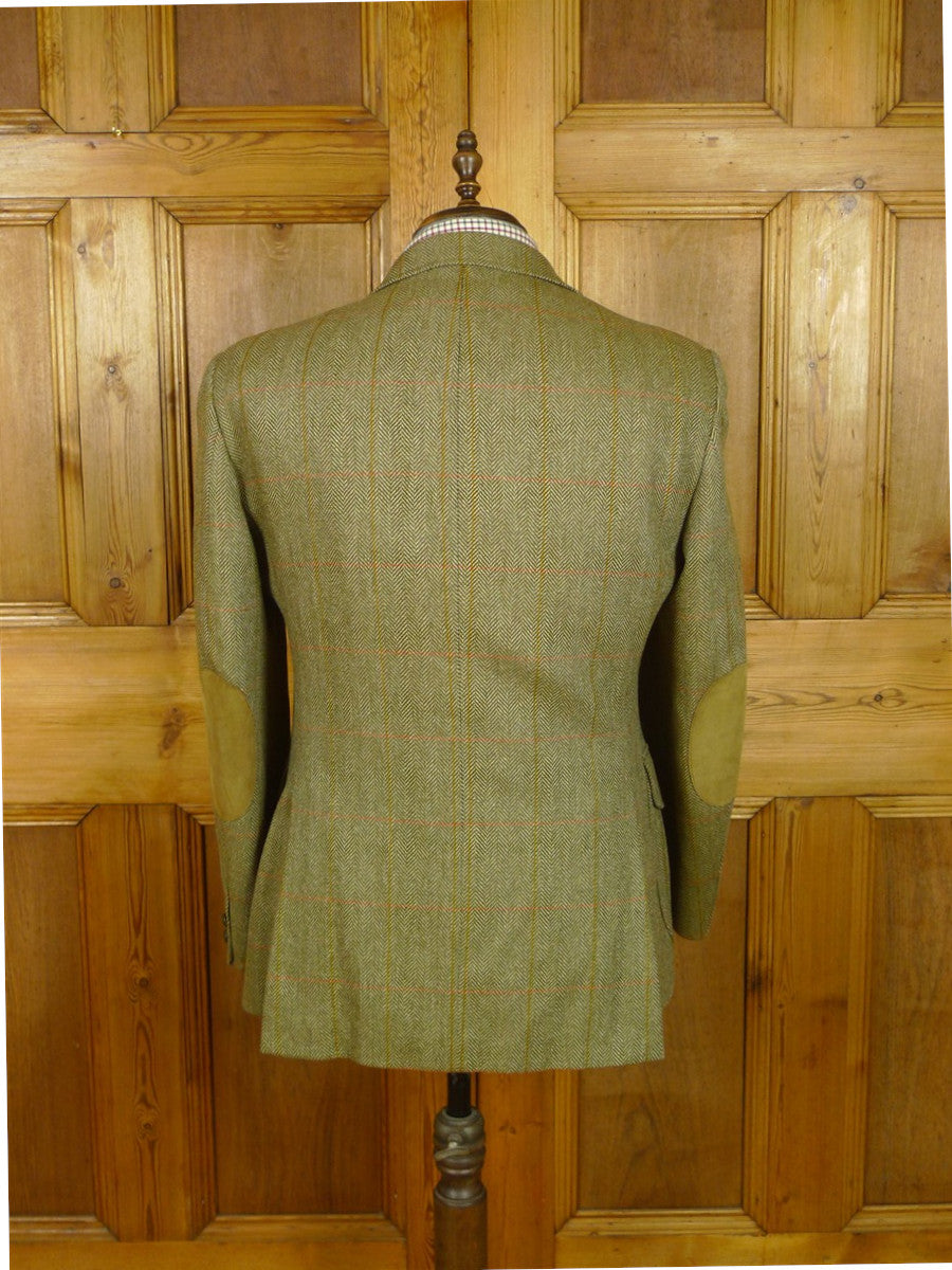 26/0974 vintage daks signature green wp check norfolk style tweed jacket 42 short