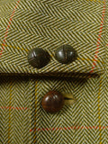 26/0974 vintage daks signature green wp check norfolk style tweed jacket 42 short