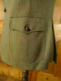 26/0974 vintage daks signature green wp check norfolk style tweed jacket 42 short