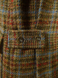 26/0982 exceptional immaculate vintage invertere tweed field shooting coat w/ action back & red wool lining 40-42