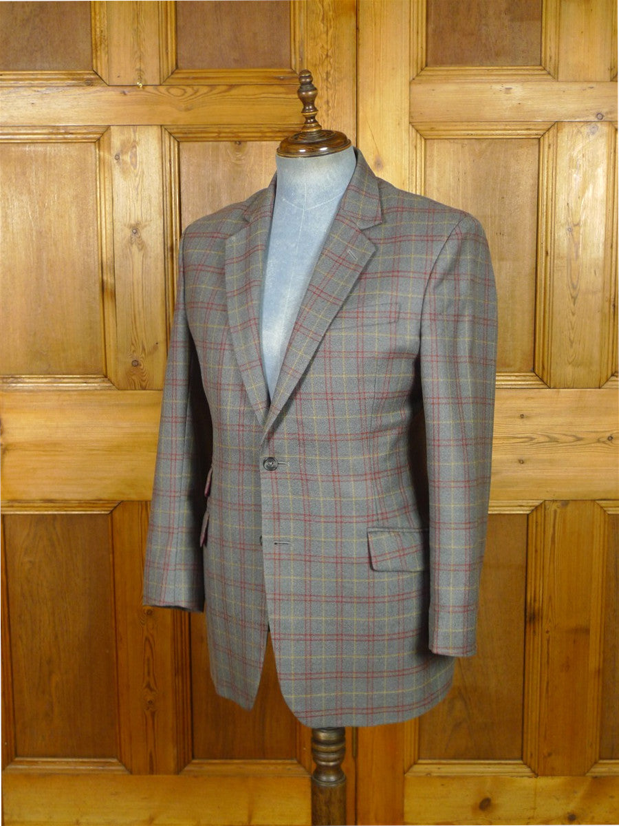 26/0983 VINTAGE TURNBULL & ASSER JERMYN STREET GREY WP CHECK WOOL SPORTS JACKET BLAZER 39-40 REGULAR