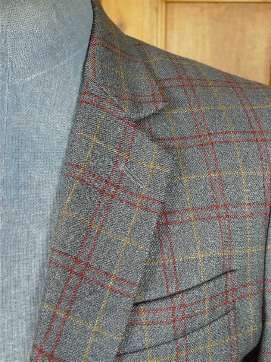 26/0983 VINTAGE TURNBULL & ASSER JERMYN STREET GREY WP CHECK WOOL SPORTS JACKET BLAZER 39-40 REGULAR