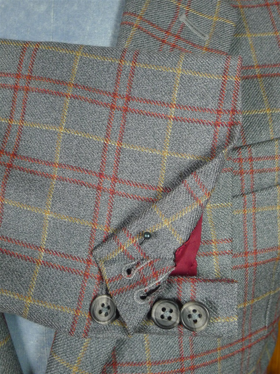 26/0983 VINTAGE TURNBULL & ASSER JERMYN STREET GREY WP CHECK WOOL SPORTS JACKET BLAZER 39-40 REGULAR