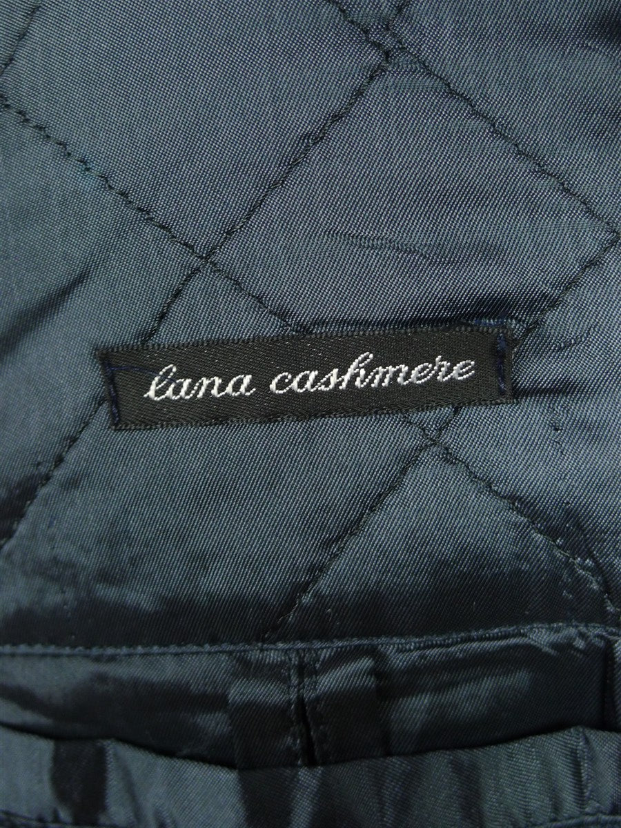 26/1020 wonderful vintage deadstock w/ tags italian blue wp check wool & 20% cashmere tweed coat overcoat w/ tartan backing 36-38