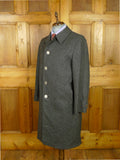 26/1021 near immaculate vintage bavarian grey loden coat overcoat w/ silver medal buttons 42-44