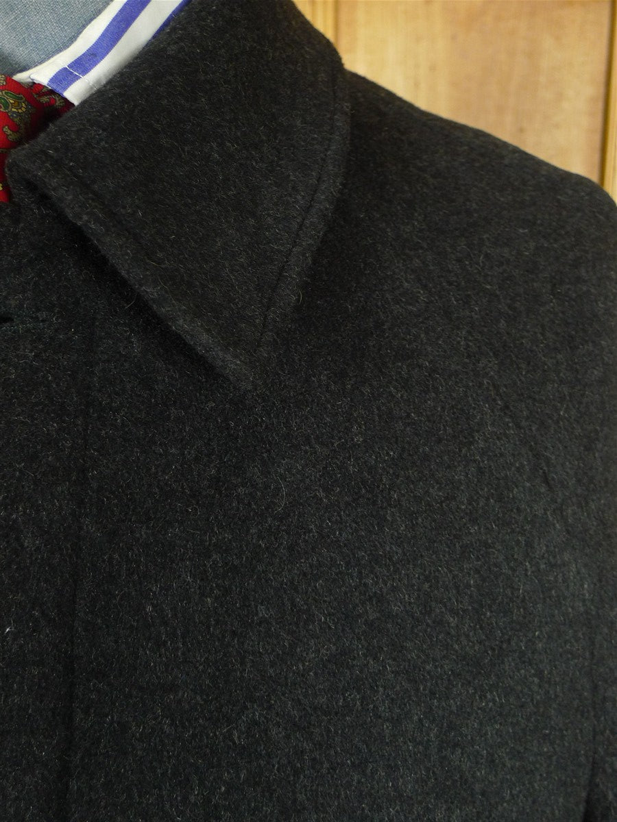 26/1018 immaculate vintage grey wool & cashmere loden-style ragalan coat overcoat w/ belt 41-42