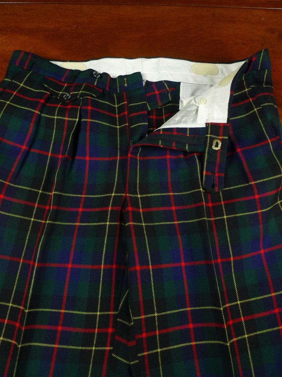 26/0979 vintage daks dd tartan wool evening dress trouser 32-36