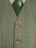26/0976 vintage bespoke tailor green gun check 3-piece tweed suit 47 regular