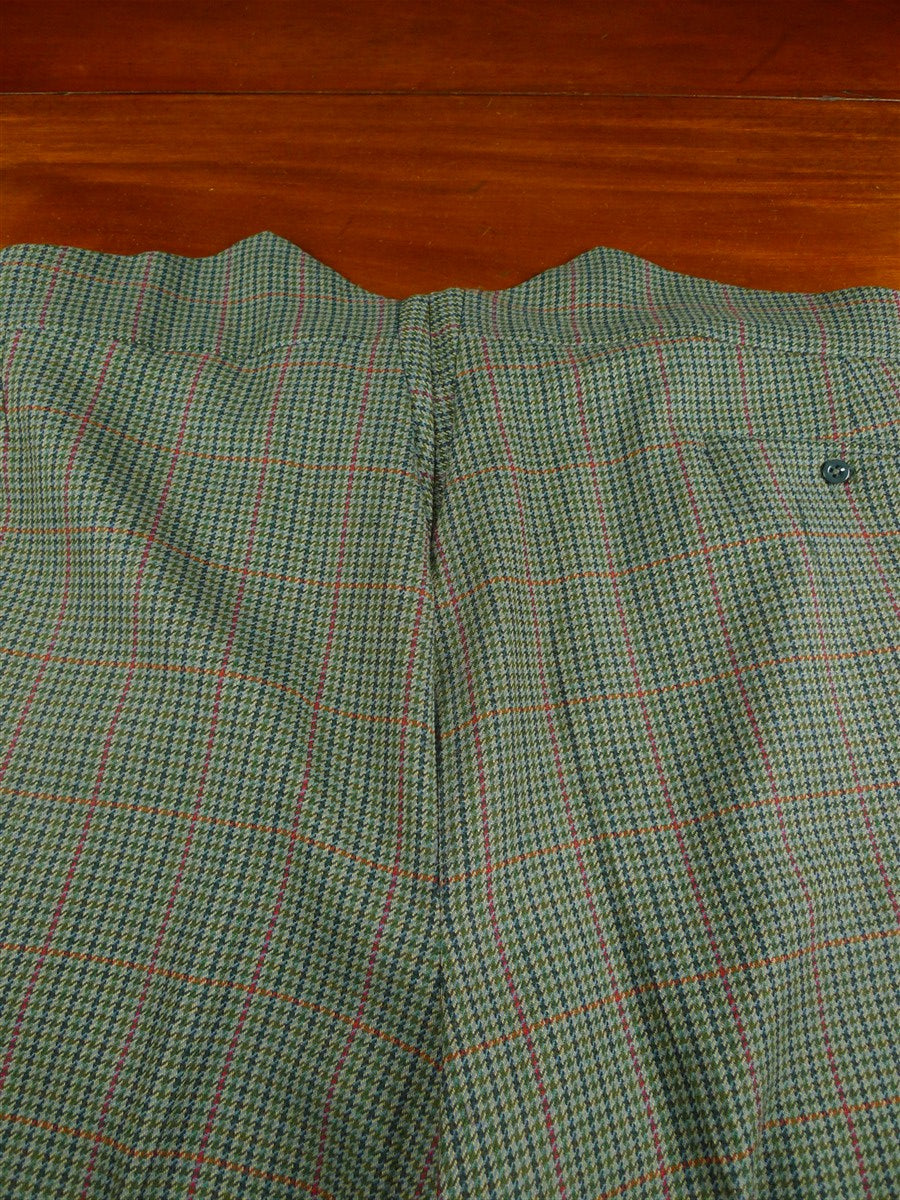 26/0976 vintage bespoke tailor green gun check 3-piece tweed suit 47 regular
