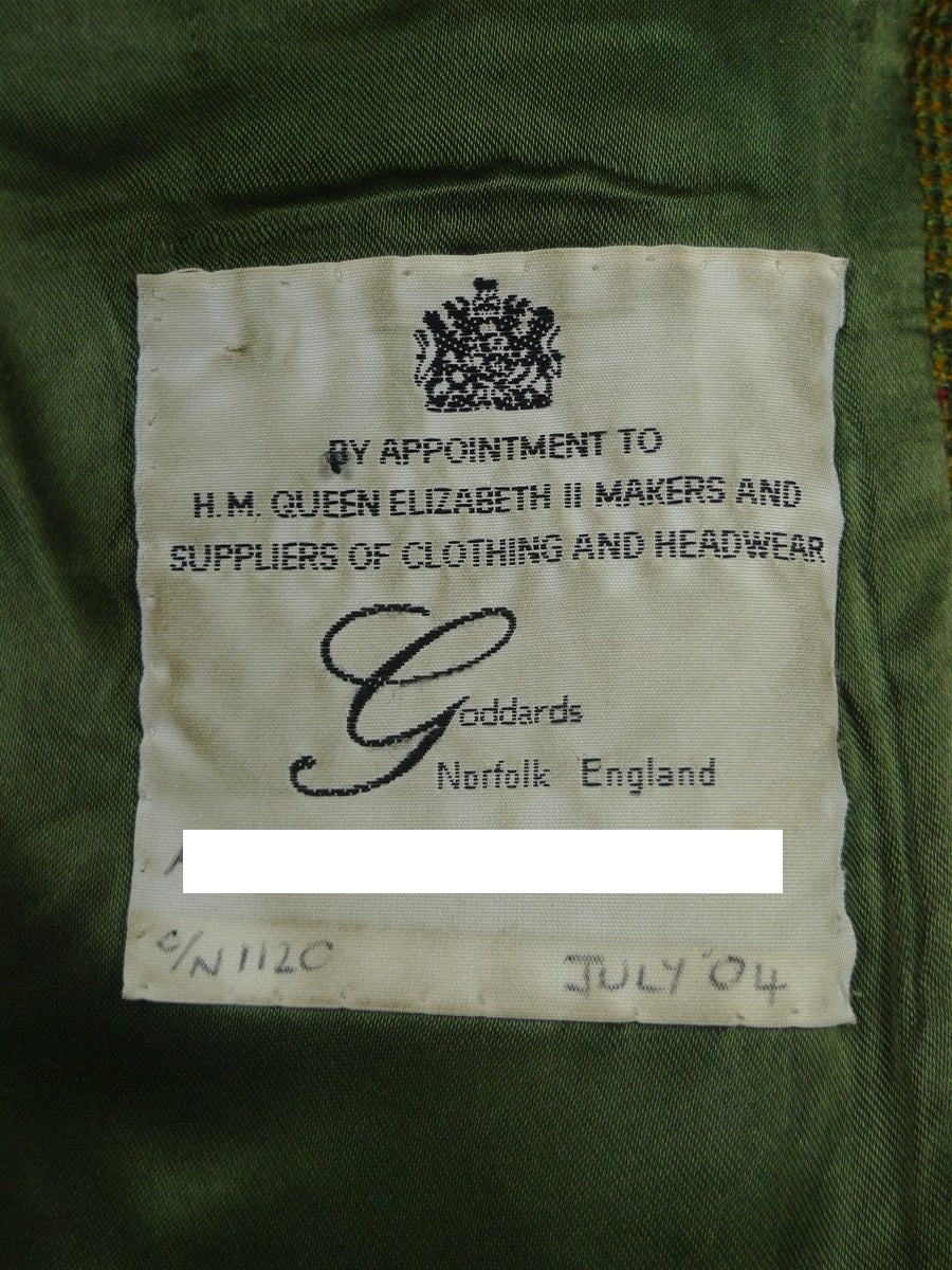 26/0978 vintage british bespoke tailor green glen check tweed jacket & matching waistcoat 46 regular