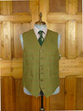 26/0978 vintage british bespoke tailor green glen check tweed jacket & matching waistcoat 46 regular