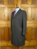 26/1019 near immaculate vintage heavyweight italian grey 100% wool overcoat coat 46