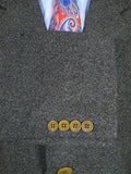 26/1019 near immaculate vintage heavyweight italian grey 100% wool overcoat coat 46