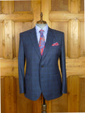 26/0981 immaculate gieves & hawkes savile row blue wp check 100% wool suit 42 regular