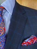 26/0981 immaculate gieves & hawkes savile row blue wp check 100% wool suit 42 regular