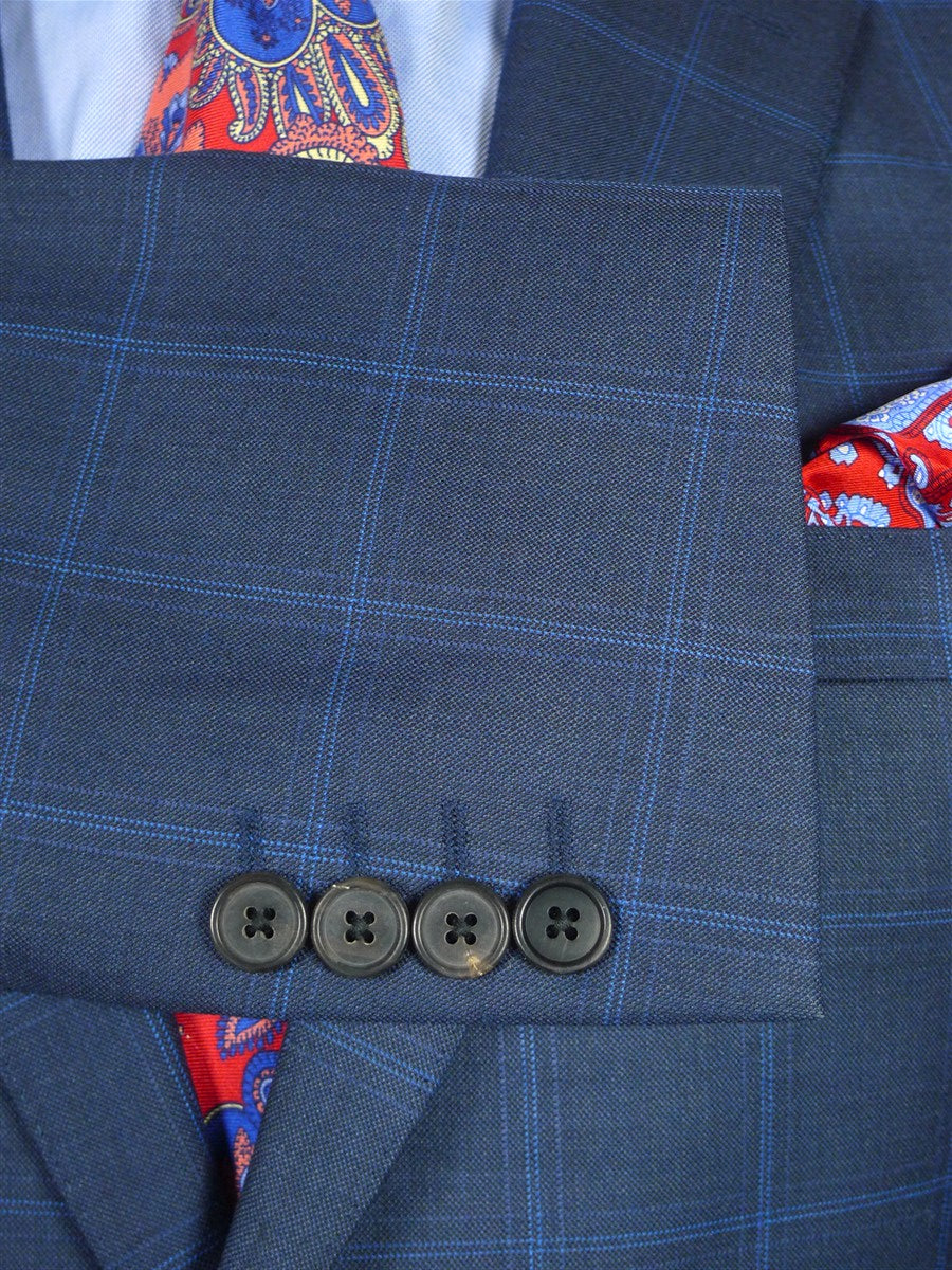 26/0981 immaculate gieves & hawkes savile row blue wp check 100% wool suit 42 regular