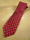 26/1053 firenze red palm tree pattern italian silk tie