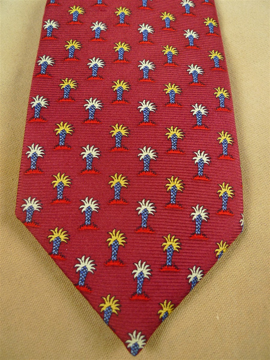 26/1053 firenze red palm tree pattern italian silk tie
