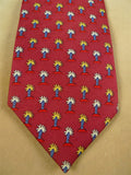 26/1053 firenze red palm tree pattern italian silk tie
