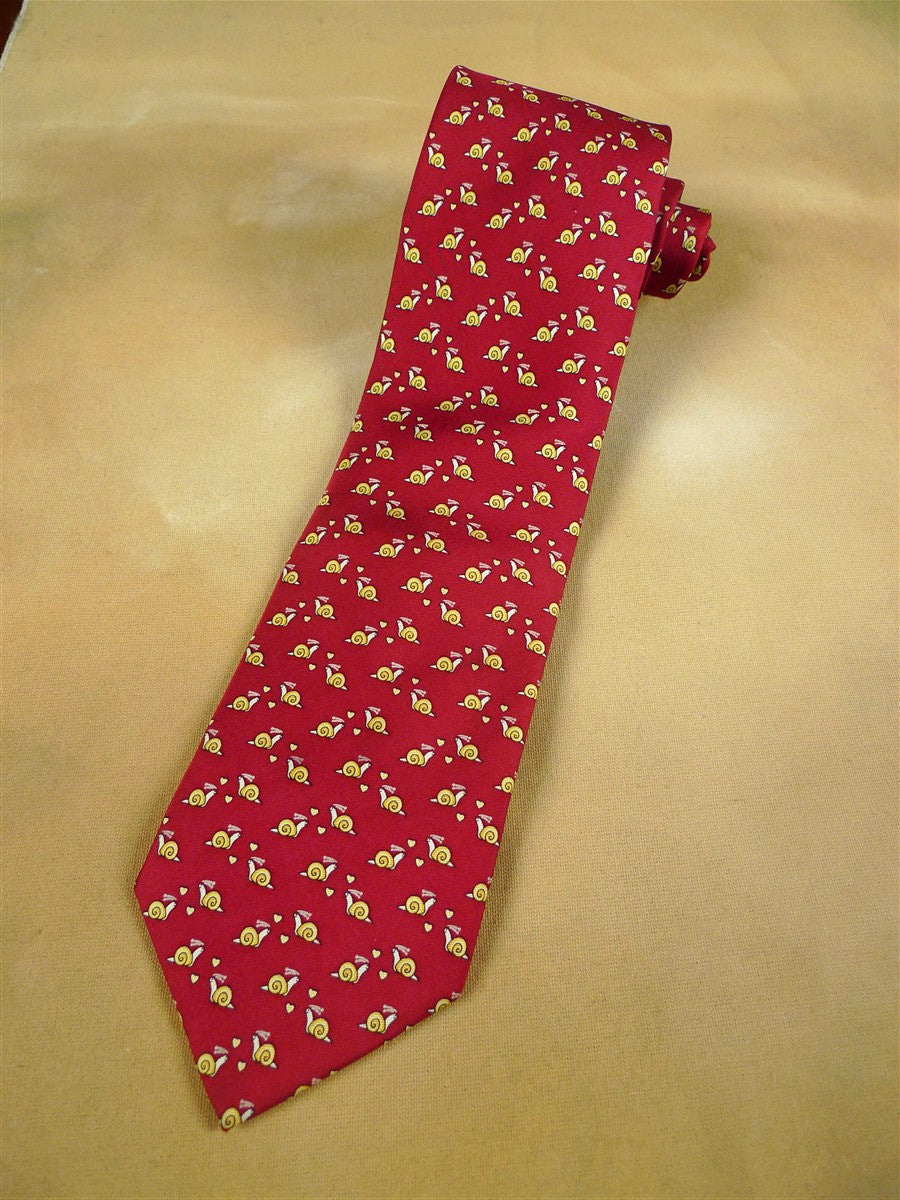 26/1054 immaculate firenze red snail pattern italian silk tie